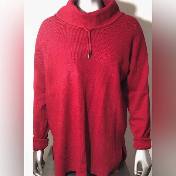 Jones New York Sweaters - Jones New York Signature Sweater Womens Medium Red Cowl Neck Drawstring Holidays